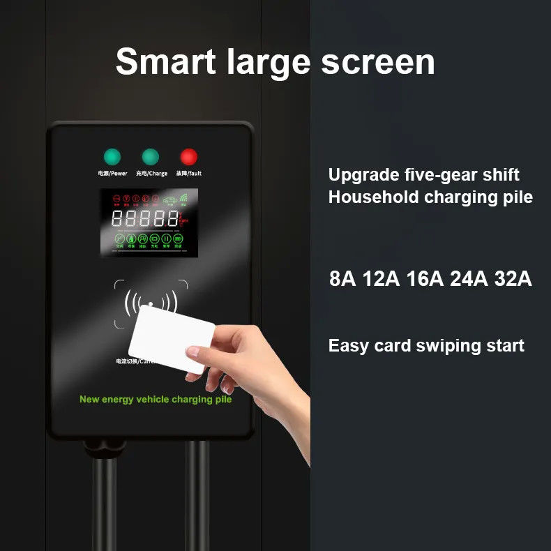 نوع1 و نوع2 Smart Screen Larger Wall Mounted EV Charging Station دندان آبی