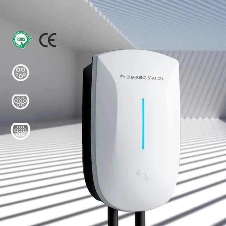 نشانگر LED ایستگاه شارژ EV سطح 2 7kw 11kw 22kw نقطه شارژ سریع دیواری