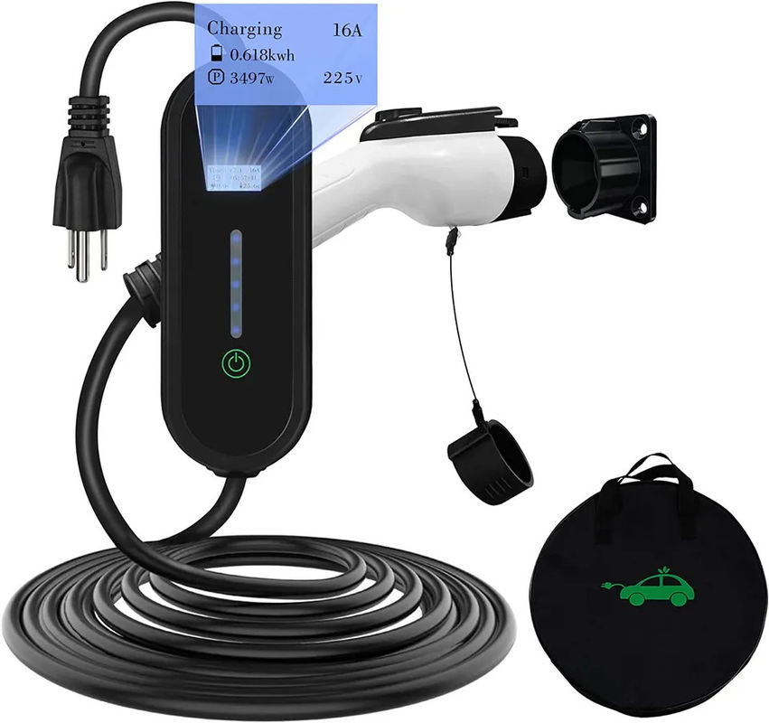 نوع 2 32A نمایش صفحه نمایش قابل حمل شارژر AC EV محافظت از دمای
