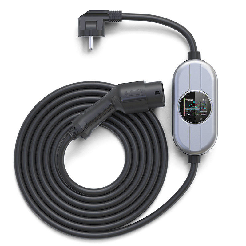 16A 32A 2.5 اینچ صفحه نمایش LCD قابل حمل ایستگاه شارژ EV شارژر EV نوع 1 FCC