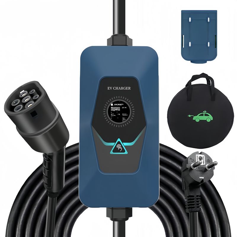 نوع 2 صفحه نمایش 32A شارژر قابل حمل AC EV با گواهینامه CE